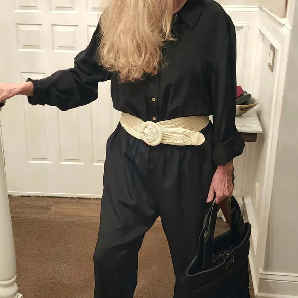 Diane Von Furstenberg Ex Cond & Pro Cleaned Silk Jumpsuit W/ Pockets, Large, $75 - Picture 11 of 14